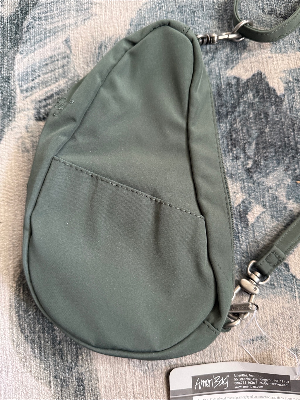 Ameribag Healthy Back Bag 8” Baglett Crossbody Sling Nylon Olive Green Bag — image 5 of 5